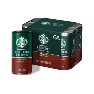 星巴克(Starbucks)星倍醇 黑醇摩卡228ml6罐