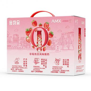 伊利 安慕希AMX丹东草莓奶昔风味酸奶230g*10瓶/箱